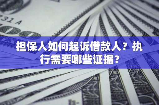 武汉担保人如何起诉借款人？执行需要哪些证据？