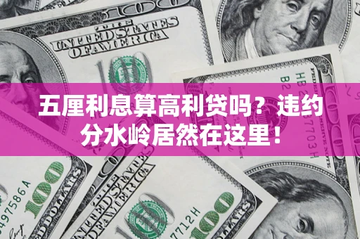 武汉五厘利息算高利贷吗？违约分水岭居然在这里！