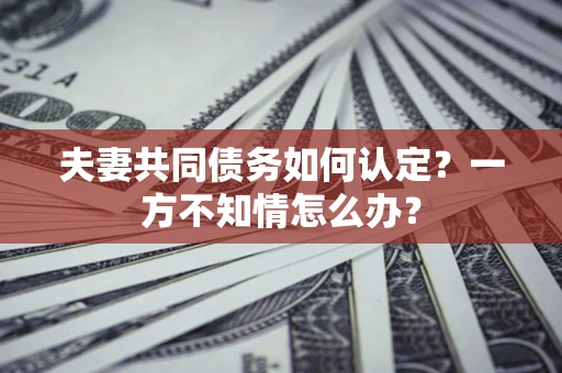 武汉夫妻共同债务如何认定？一方不知情怎么办？