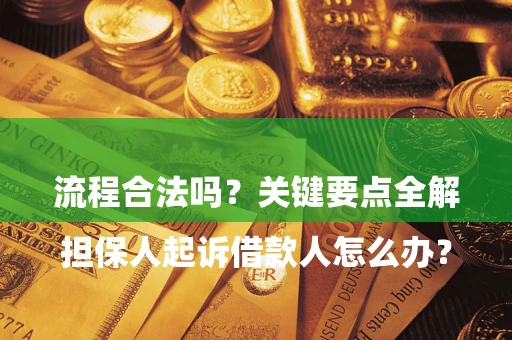 武汉

担保人起诉借款人怎么办？流程合法吗？关键要点全解析